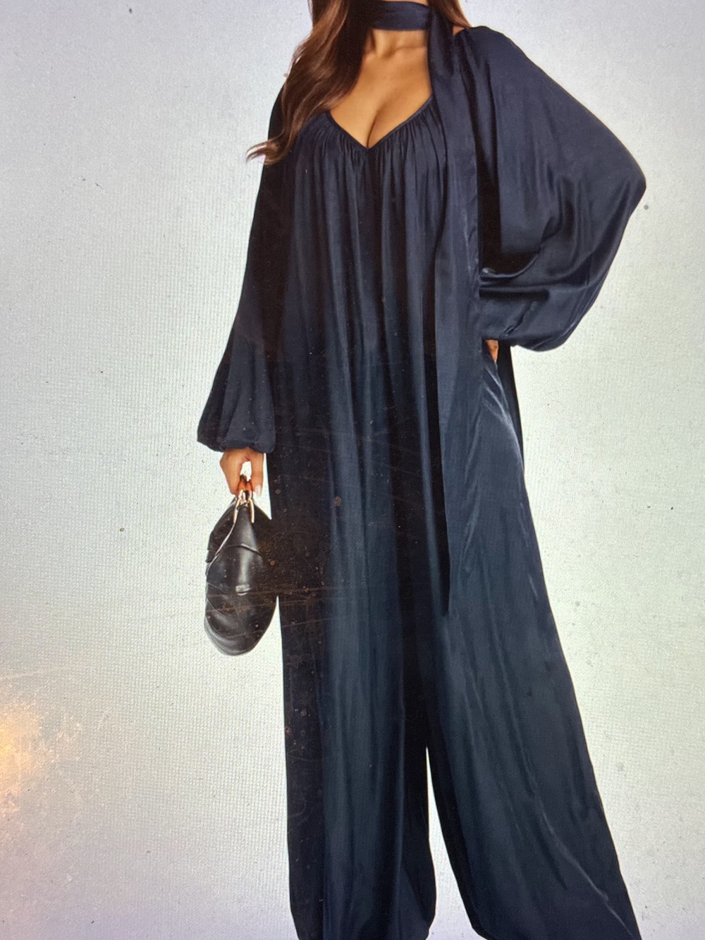 NWT Navy Balloon Wide-Leg Jumpsuit